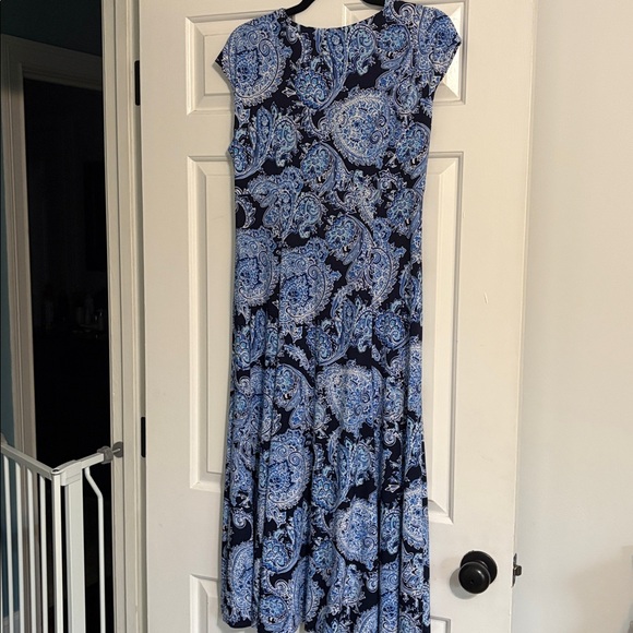 Jones New York Blue and Black Paisley Maxi Dress - Picture 4 of 4